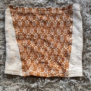 Free People Orange and Cream Tube Top